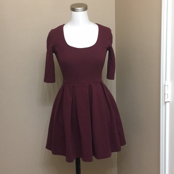 Like new Jack Wills maroon casual dress 3/4 sleeve - Picture 1 of 9